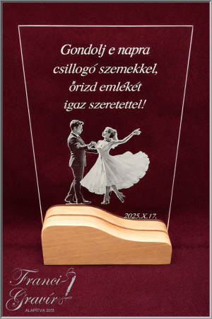 gravírozott plaket táncos